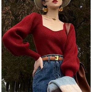 Chic and Cozy Red Cable Knit Sweater - NWOT, Size S (2-4)